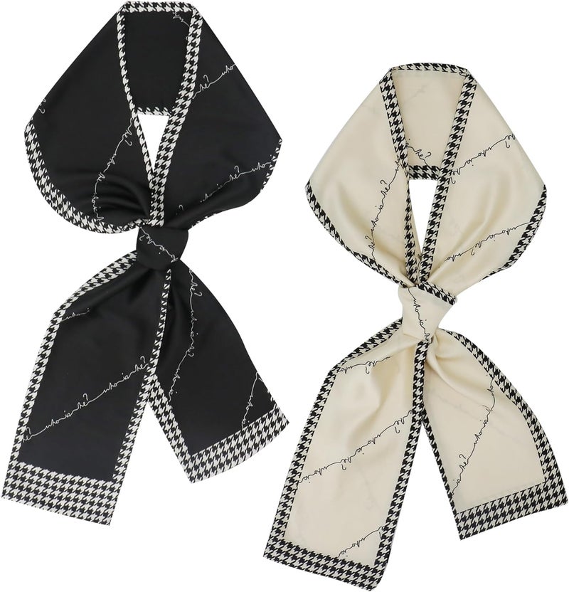 vimate Hair Scarf for Women Fashion Satin Silky Feeling Neck Scarf Bag Purse Scarf for Handbag Handle Etc - Image 1